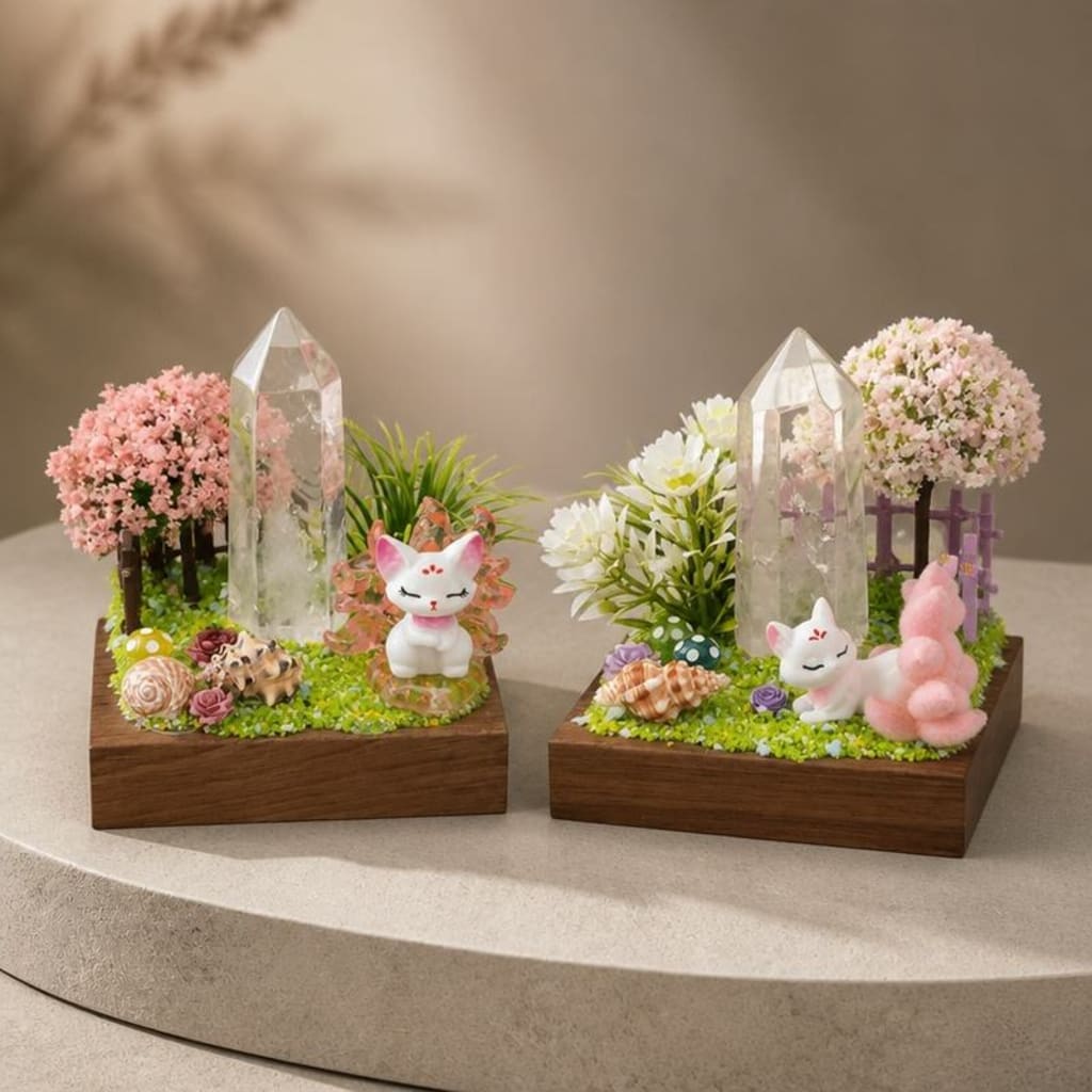 Crystal Fox Moss Terrarium Zen Decor