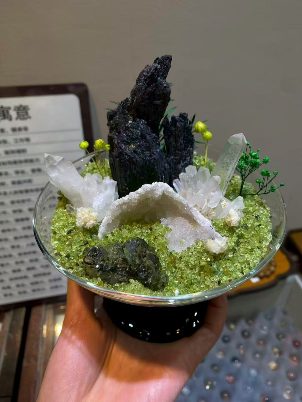 Amethyst Celestine Crystal Potted Plant