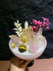 Amethyst Celestine Crystal Potted Plant
