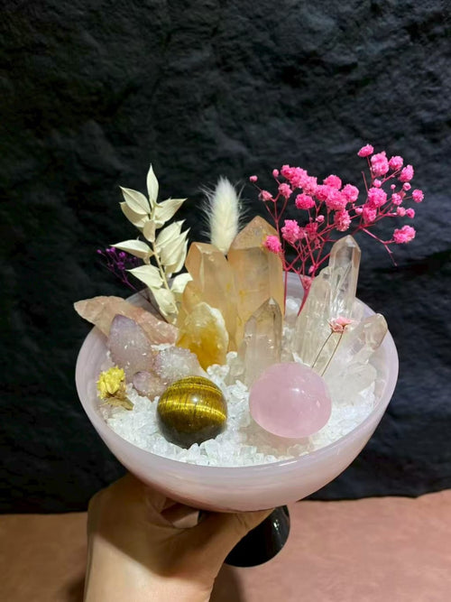 Amethyst Celestine Crystal Potted Plant