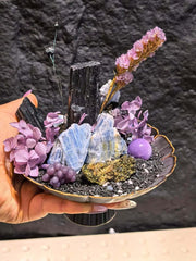 Amethyst Celestine Crystal Potted Plant